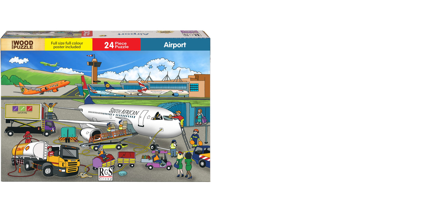 Airport Wooden Jigsaw Puzzle 24 Pcs