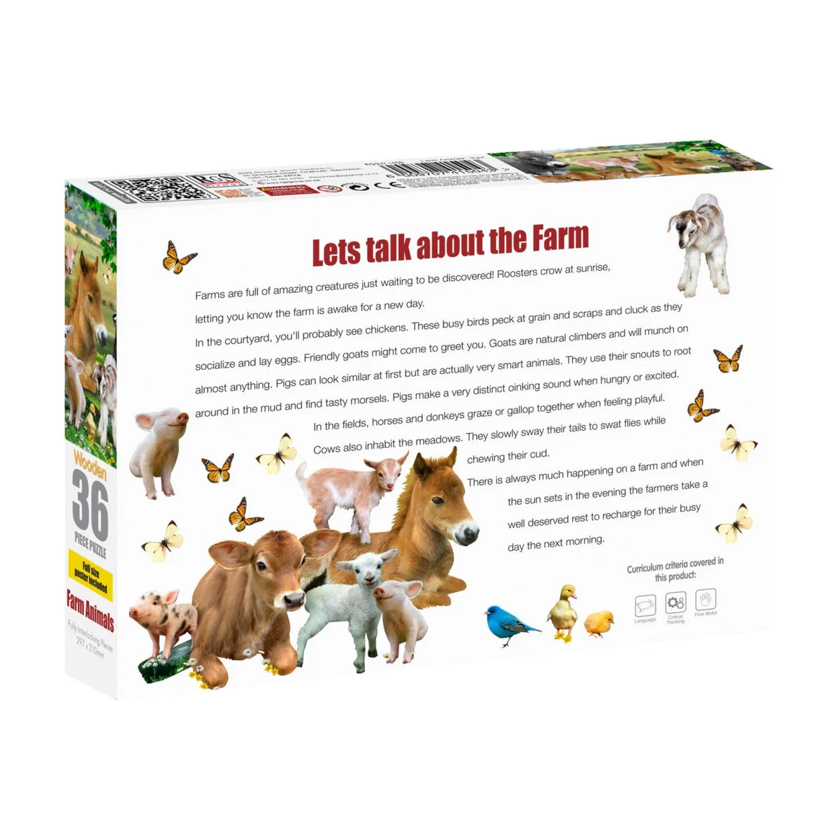 Farm Animals Wooden Jigsaw Puzzle 36 Pcs
