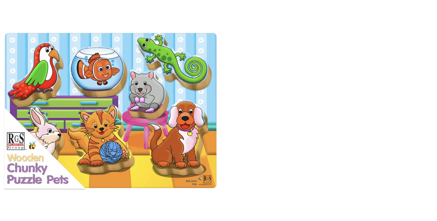 Pets Wooden Chunky Puzzle 7 Pcs