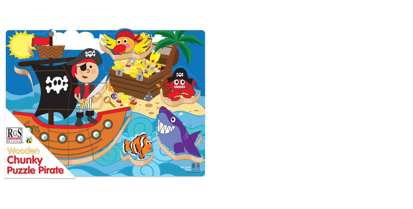 Pirate Wooden Chunky Puzzle 12 Pcs