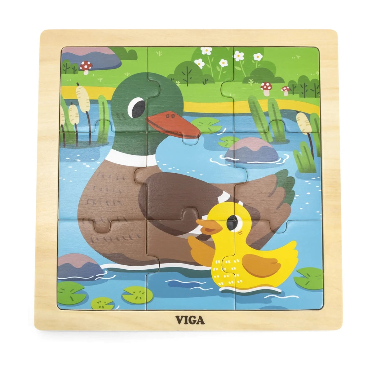 Viga Duck Wooden Puzzle 9 Pcs