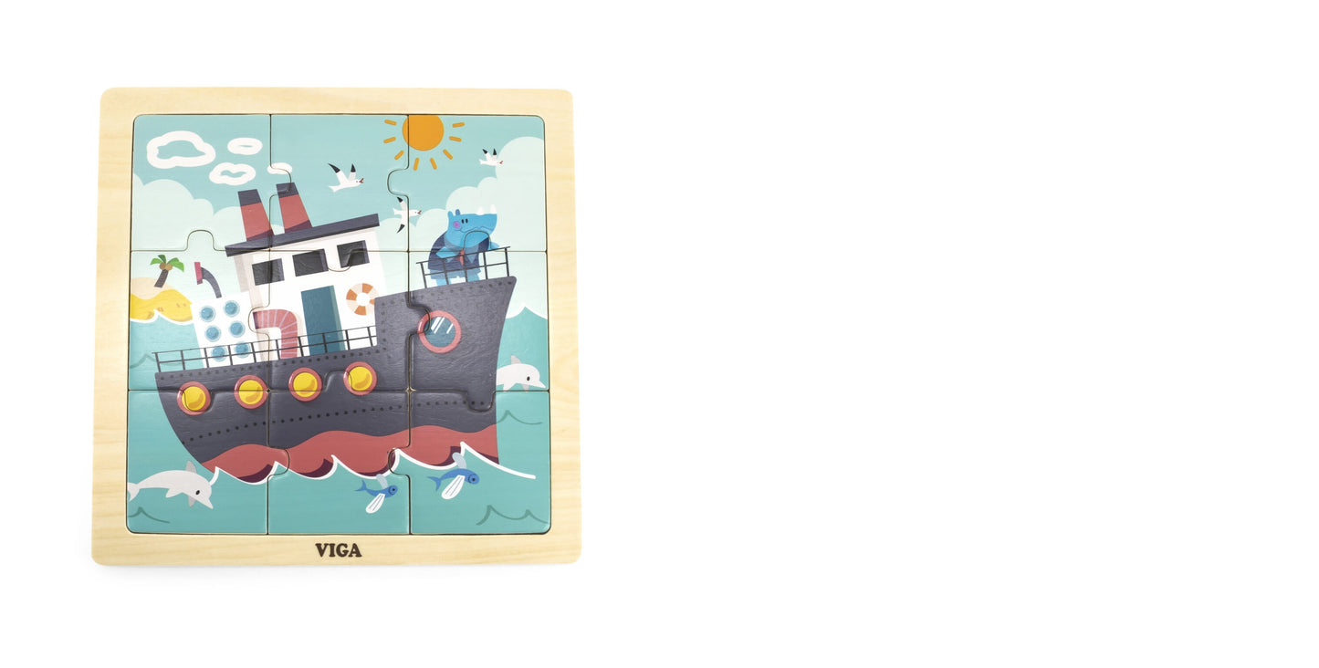 Viga Ship Wooden Puzzle 9 Pcs