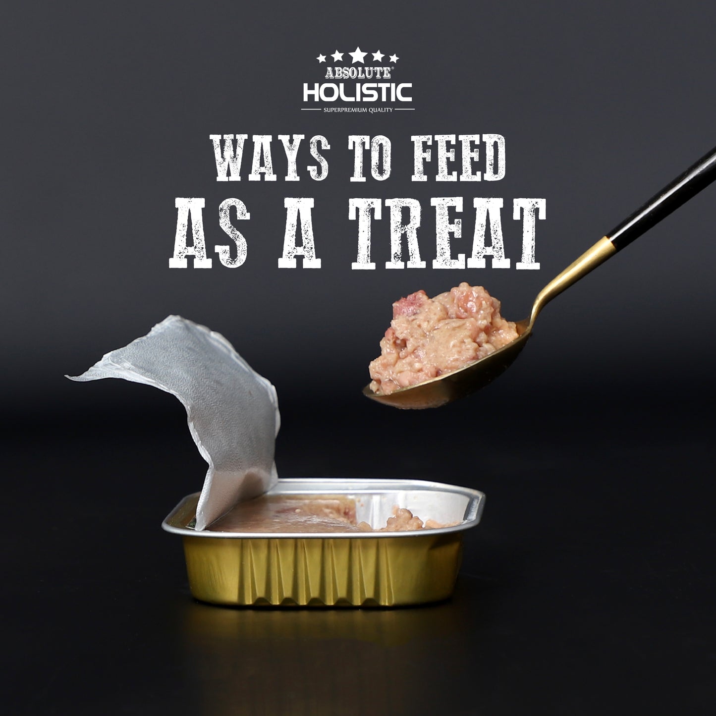 Absolute Holistic Chicken Meaty Loaf Dog Food served by spoon as a treat
