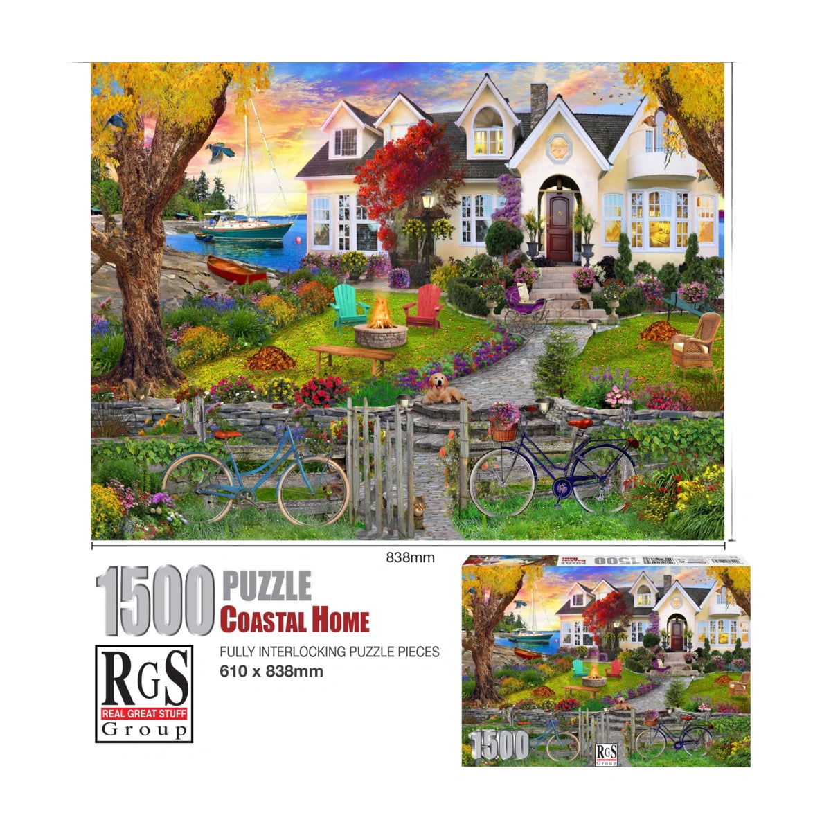 RGS Coastal Home 1500 piece puzzle size 838 x 610mm dimensions Afrishon World
