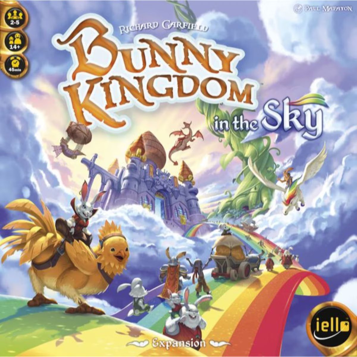 Bunny Kingdom In the Sky Expansion front cover artwork showing the Great Cloud and sky kingdom theme
