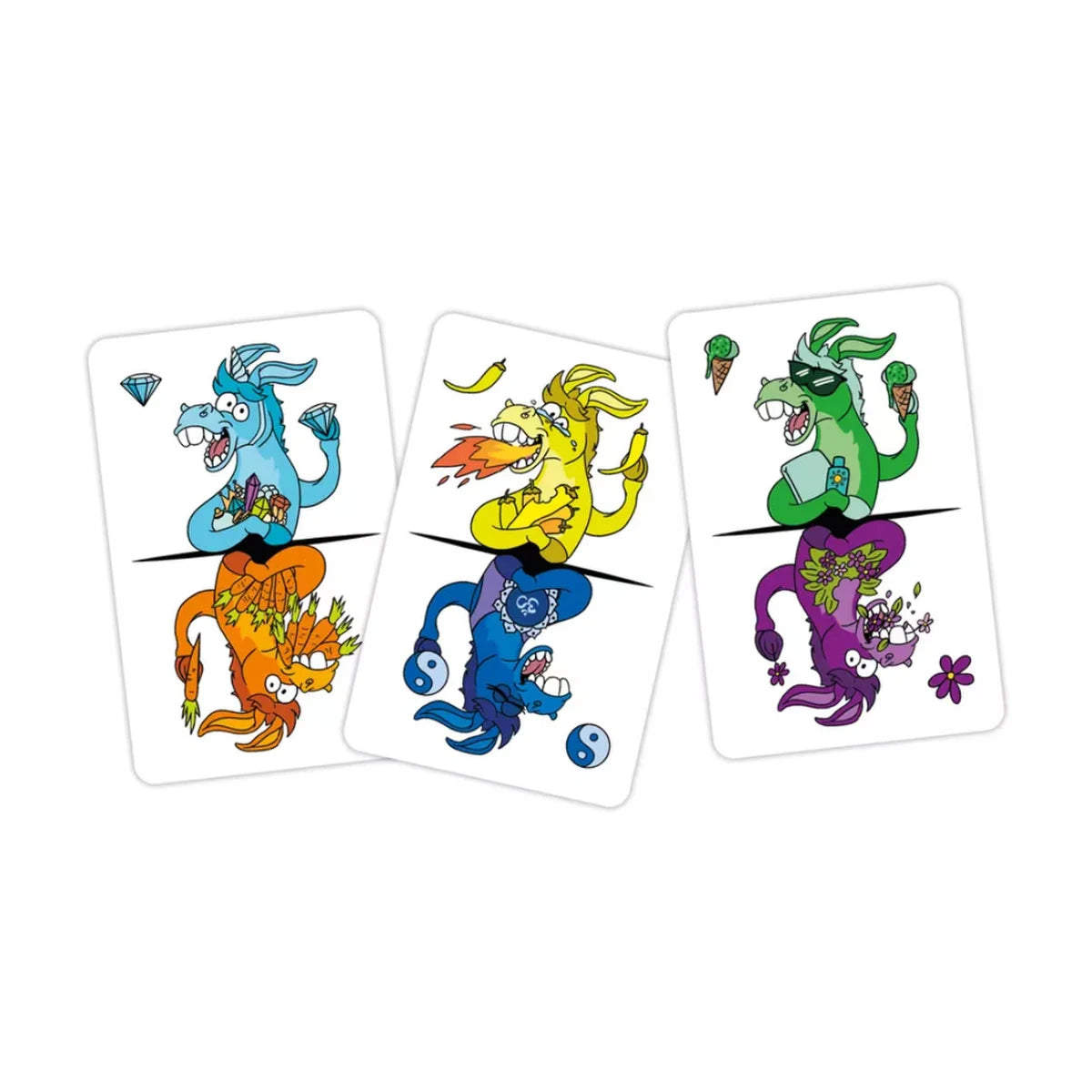 Double Donkey card game cards showing colourful donkey characters and matching symbols