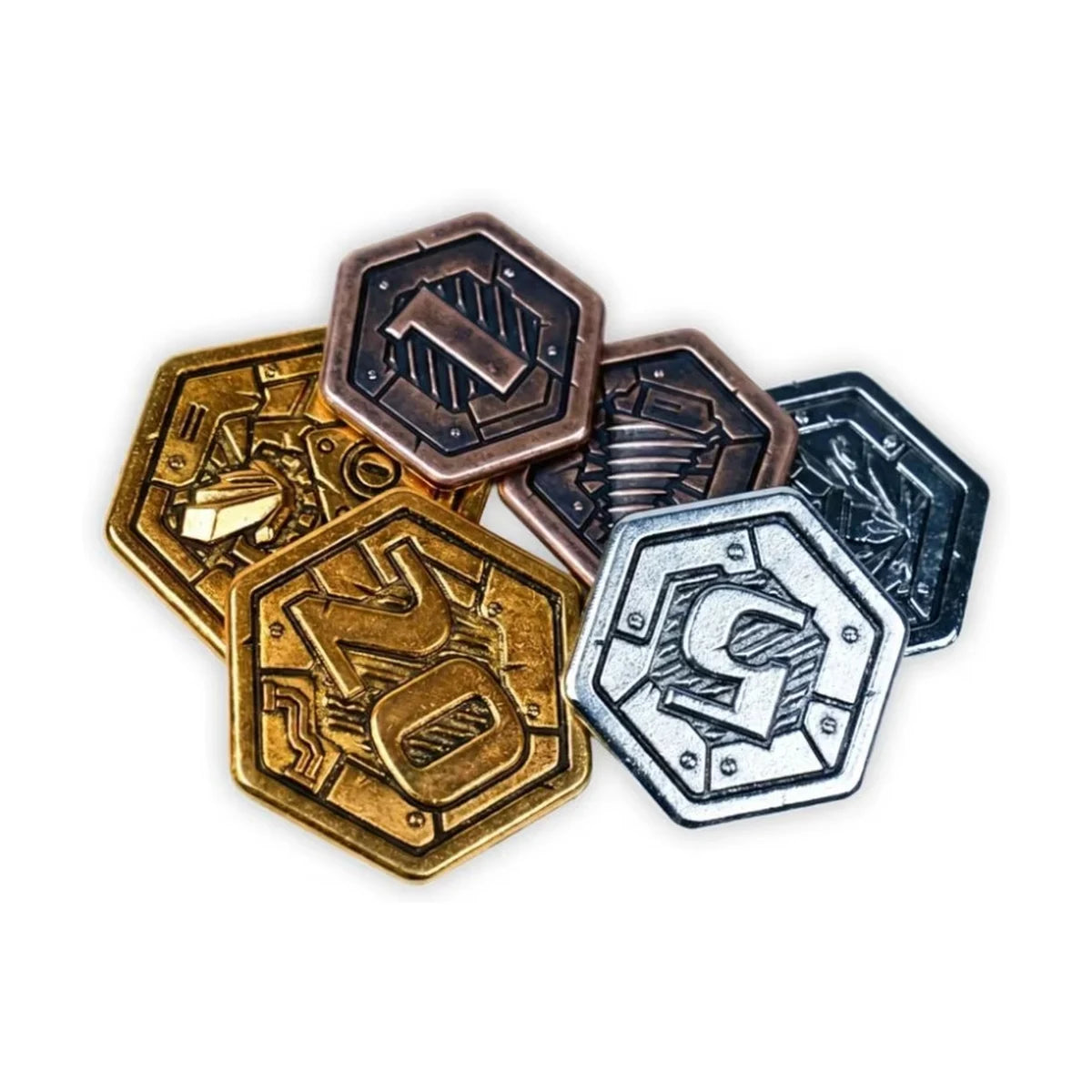 Drillers Upgraded Components metal coin set with copper, silver and gold coins