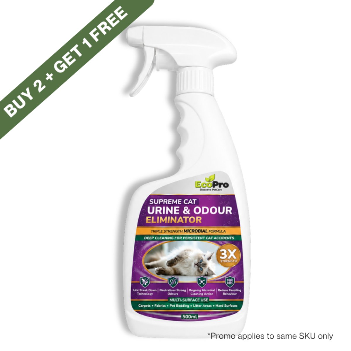EcoPro Supreme Cat Urine & Odour Eliminator 500 ml buy 2 get 1 free promotion