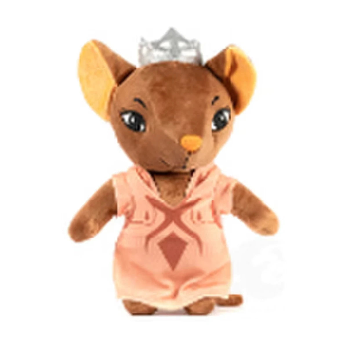 Everdell Cozy Critters Amilla Glistendew plush alternate front view wearing a crown and peach outfit