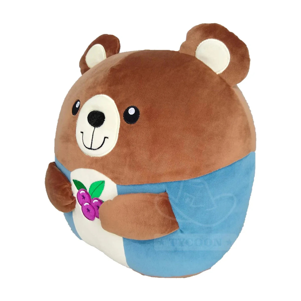 Everdell Cozy Critters Berry Bear plush from the opposite side showing embroidered berry detail