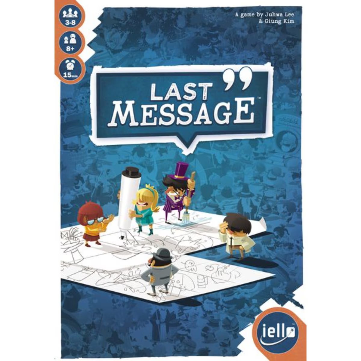 Last Message front cover showing detectives drawing clues to find the hidden culprit