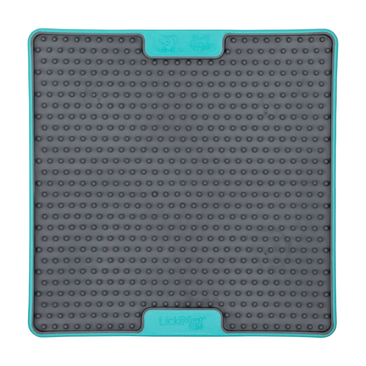 LickiMat TUFF Soother lick mat for dogs turquoise top view 20cm slow feeder calming enrichment