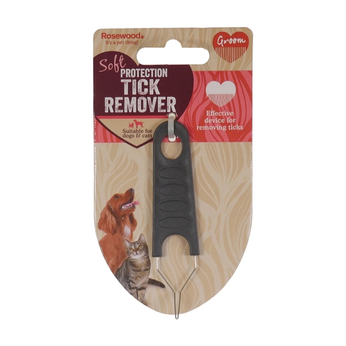 Rosewood Soft Protection tick remover in packaging for dogs and cats, ergonomic handle, approx 9cm