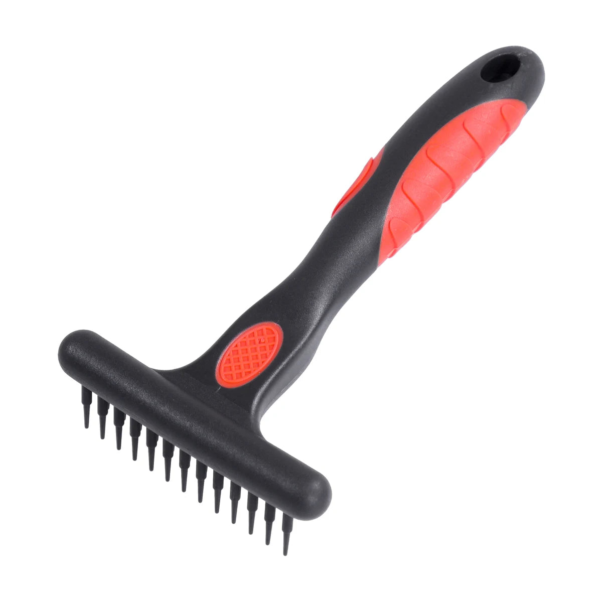 Rosewood Salon Grooming Soft Protection Undercoat Rake with ergonomic hand grip on white background