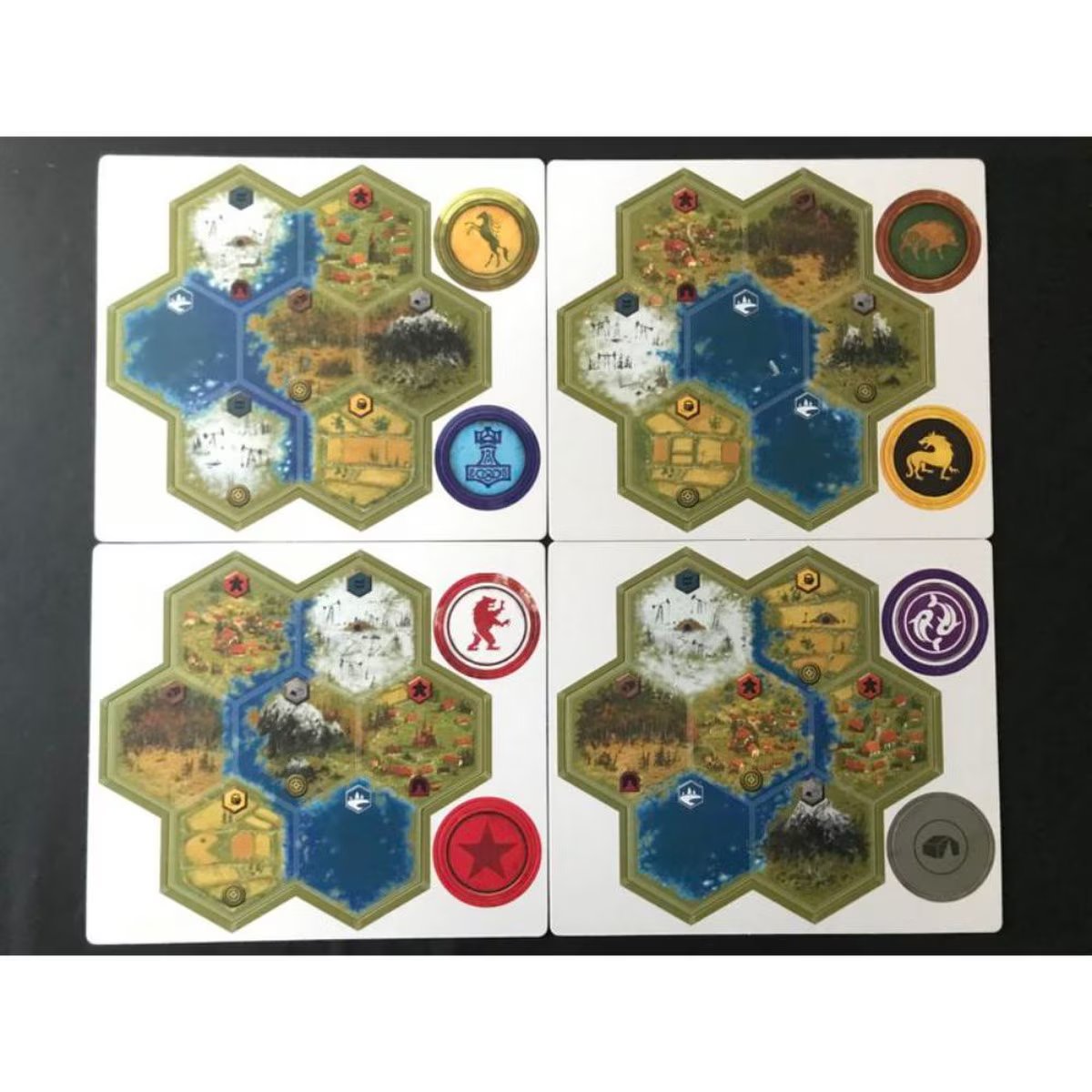 Scythe Modular Board expansion double sided hex tiles and faction home base tokens