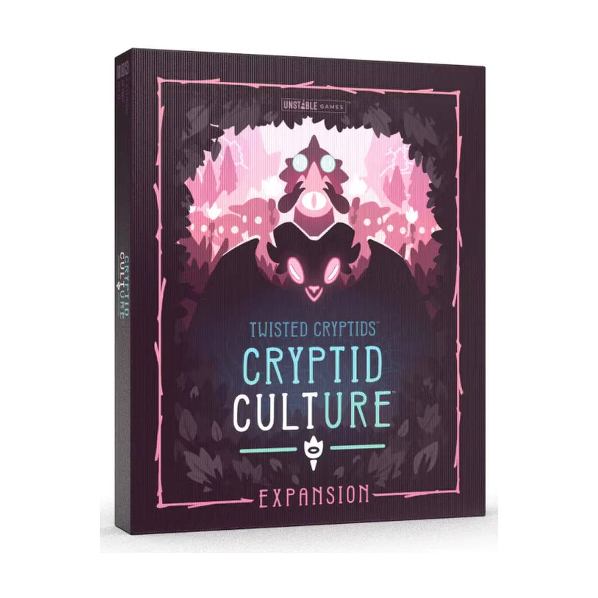 Twisted Cryptids Cryptid Culture board game expansion box featuring Jersey Devil, Lizard Person and their followers