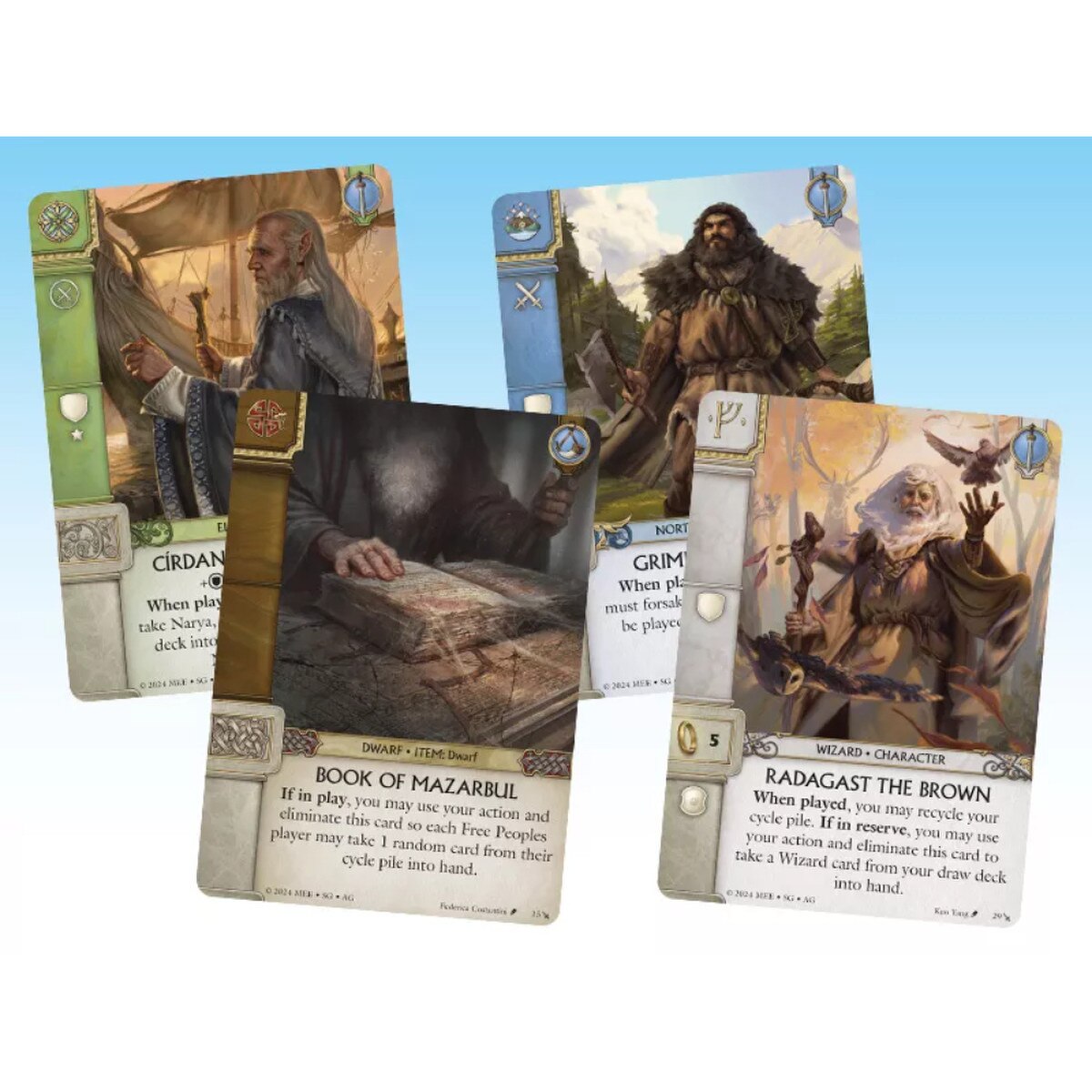 War of the Ring Fire and Swords Expansion Free Peoples cards with Cirdan Grimbeorn and Radagast characters