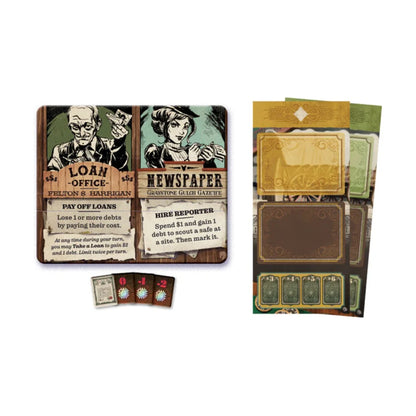 3000 Scoundrels Double or Nothing Expansion location cards and components