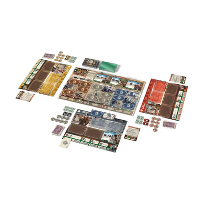 3000 Scoundrels board game components and play area setup