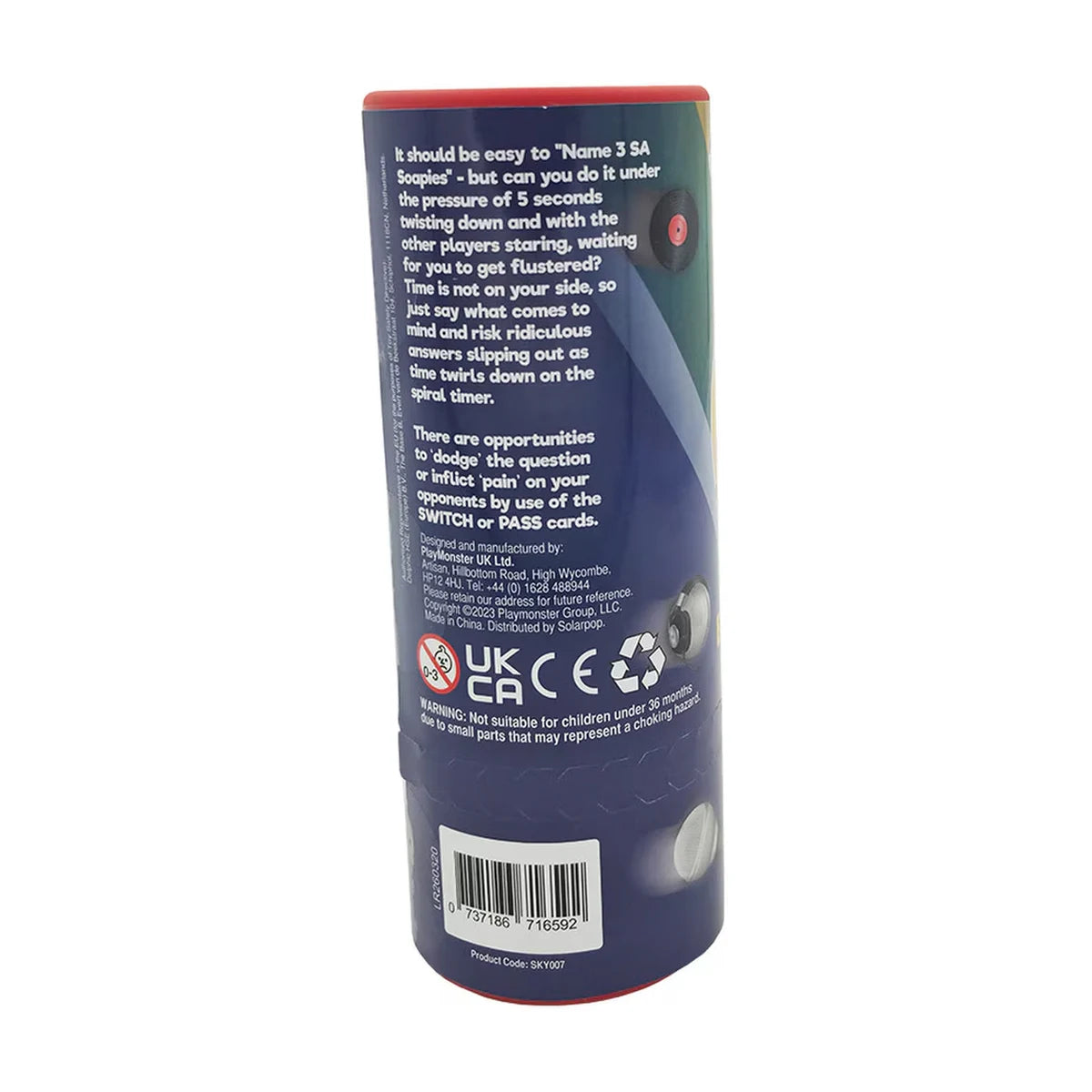5 Second Rule South Africa Entertainment Travel Edition back of tube with game details