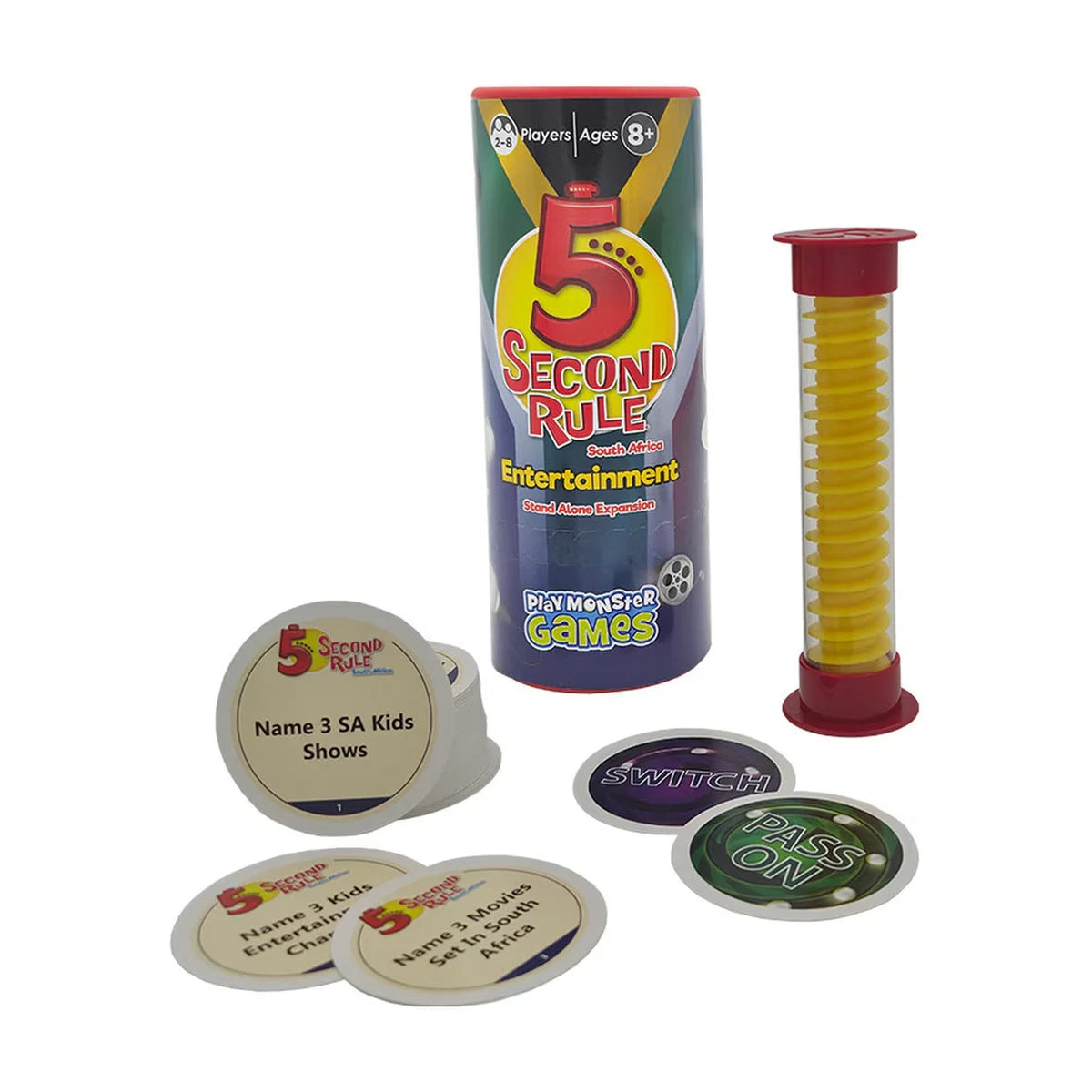 5 Second Rule South Africa Entertainment Travel Edition with timer cards PASS and SWITCH cards