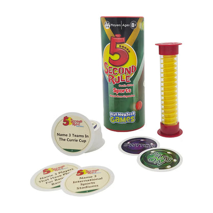 5 Second Rule South Africa Sport Travel Edition contents with cards and timer