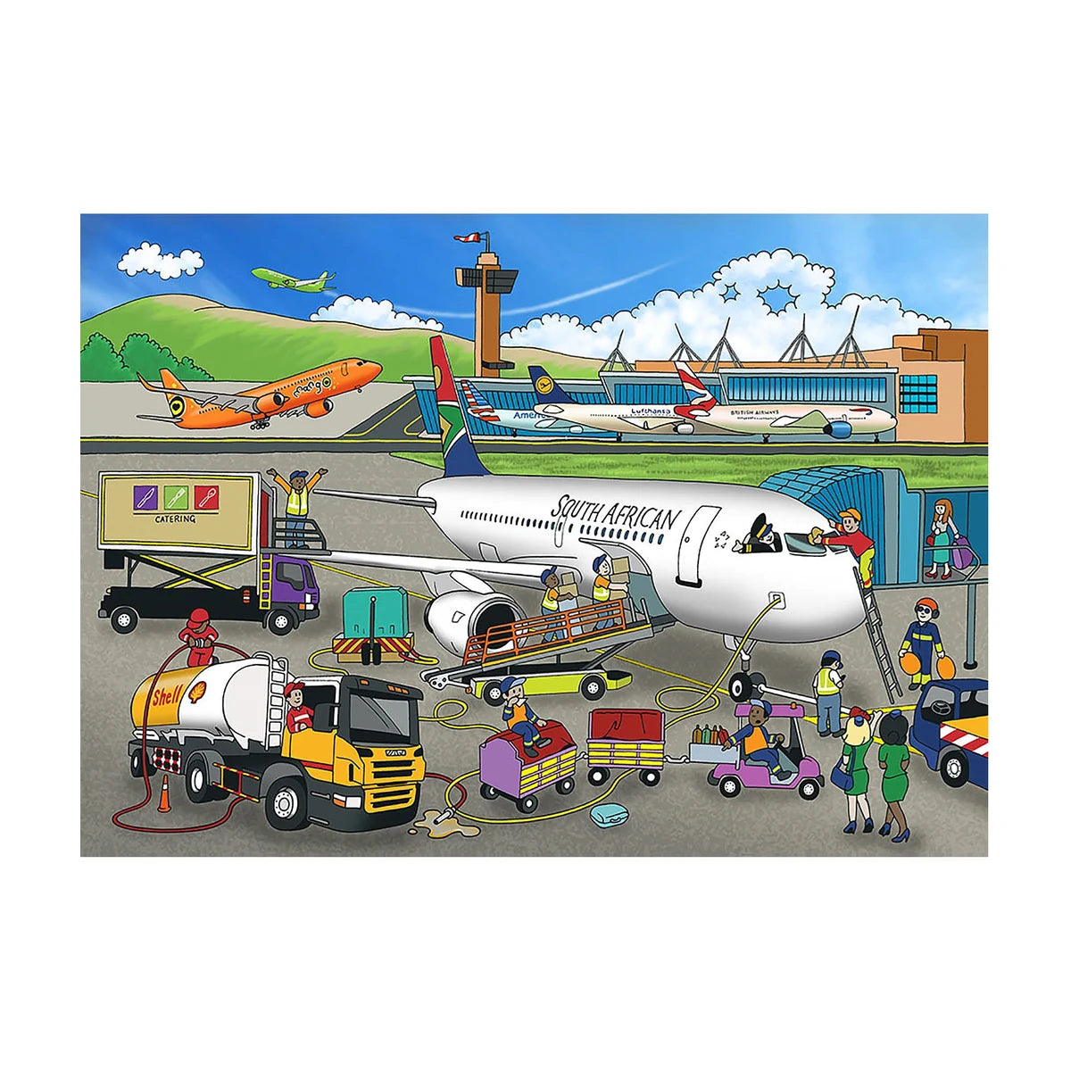 Airport Wooden Jigsaw Puzzle 24 Pcs