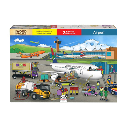 Airport Wooden Jigsaw Puzzle 24 Pcs