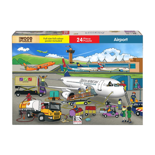 Airport Wooden Jigsaw Puzzle 24 Pcs