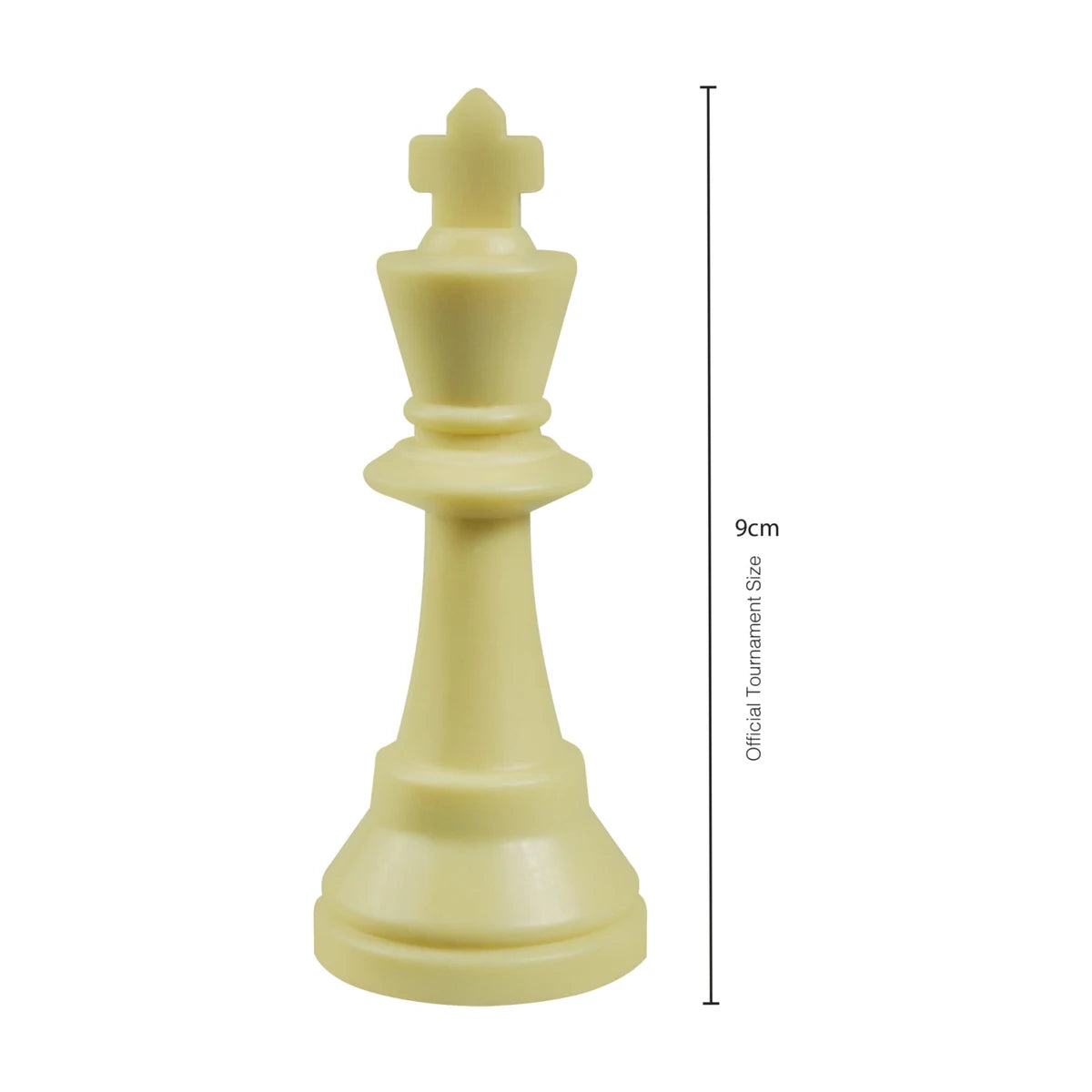 9cm king tournament size Staunton chess piece showing official size for classic chess set
