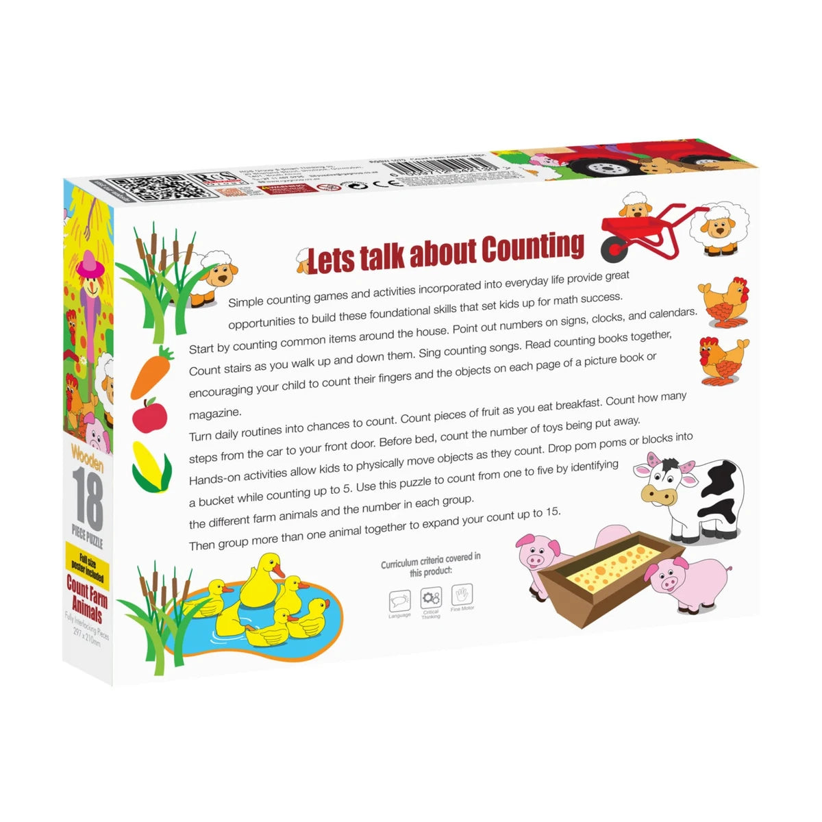 Count Farm Animals Puzzle 18Pc