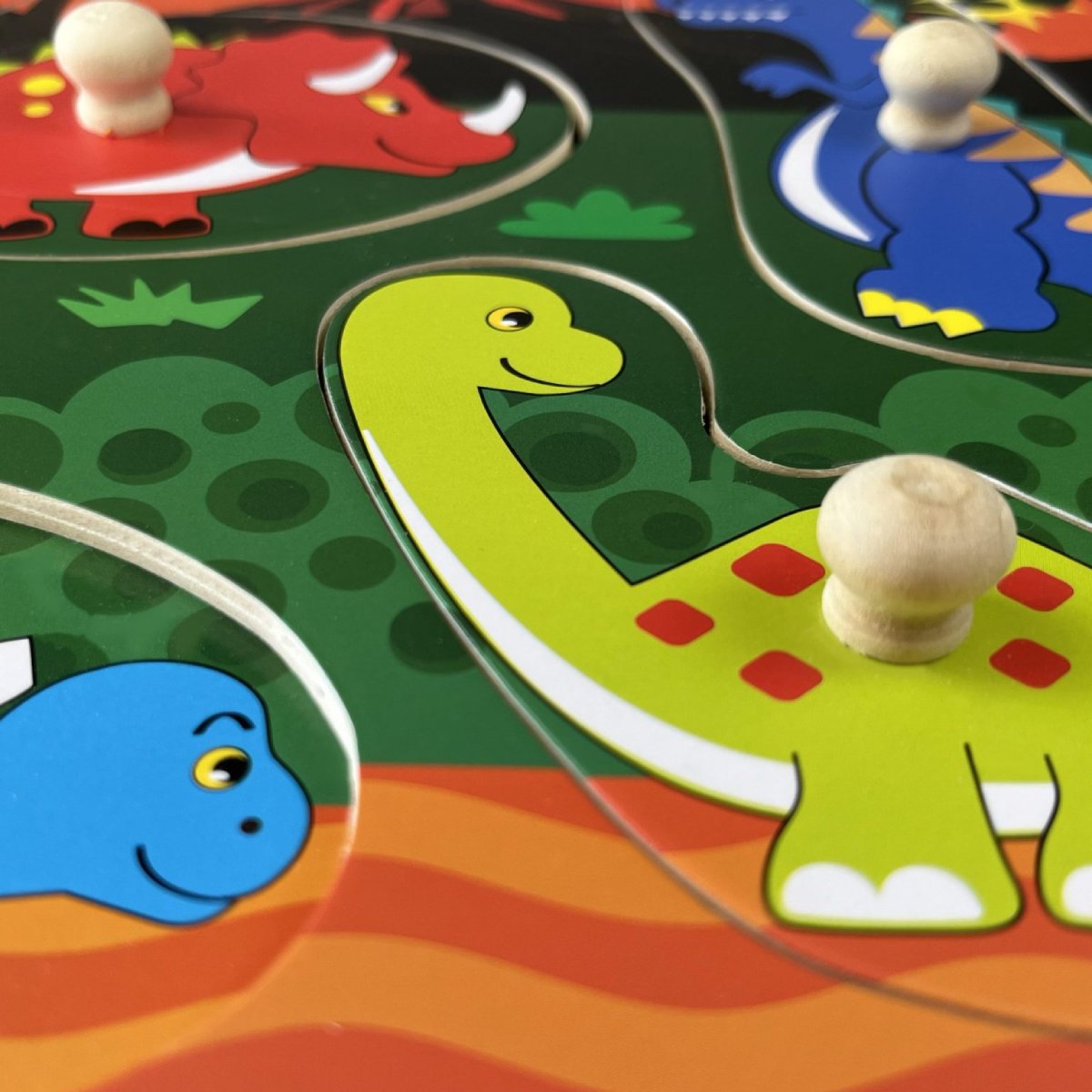 Dino Peg Wooden Puzzle 6 Pcs