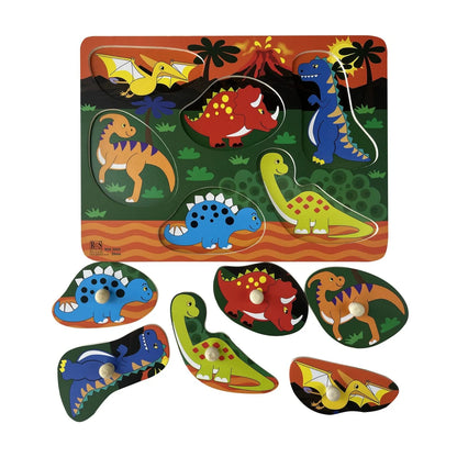 Dino Peg Wooden Puzzle 6 Pcs