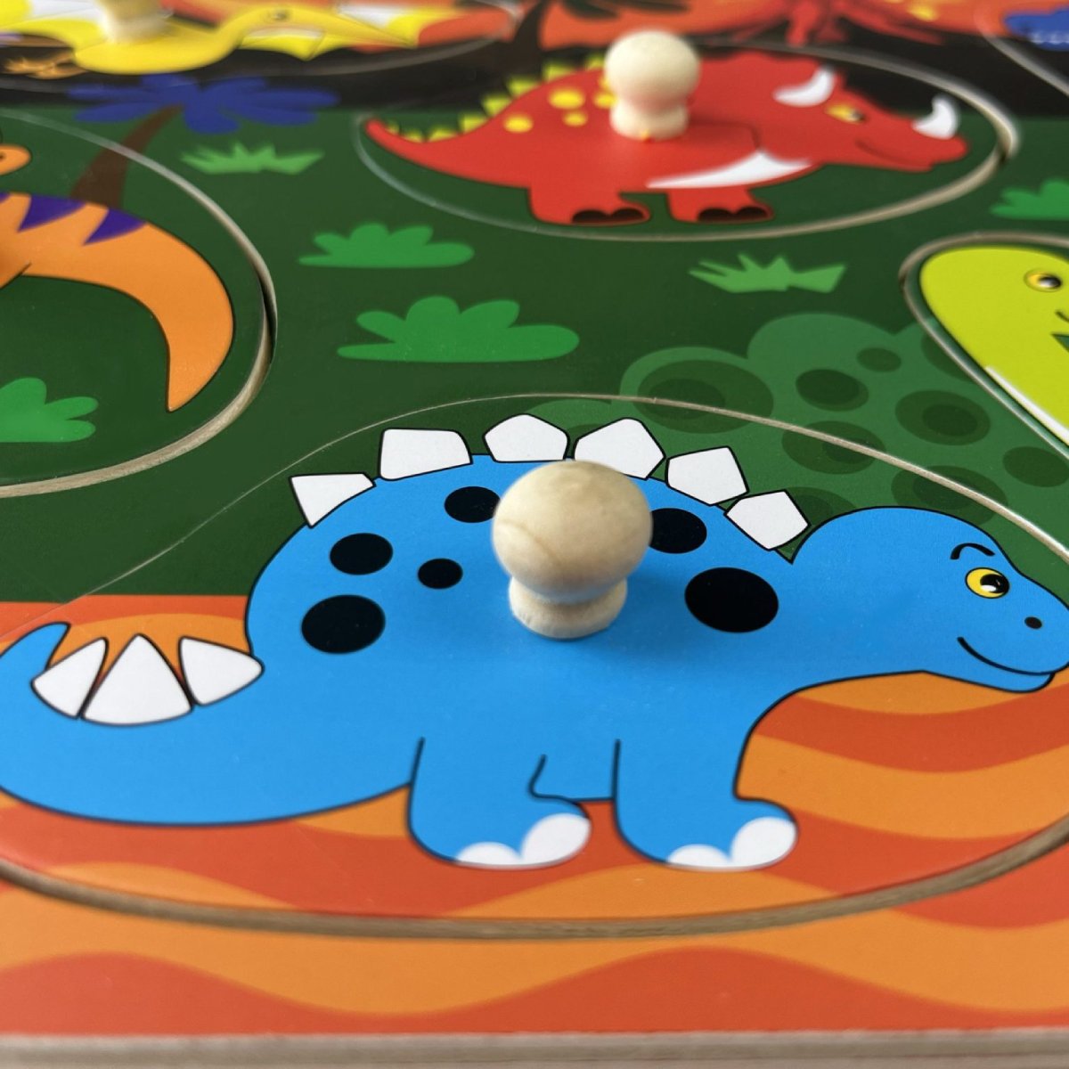 Dino Peg Wooden Puzzle 6 Pcs