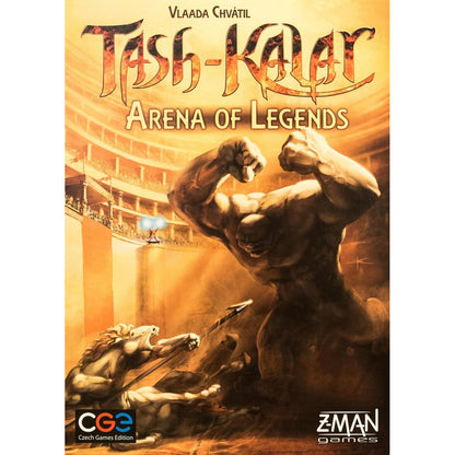 Tash-Kalar Arena of Legends strategy board game box featuring magical combatants battling in an arena