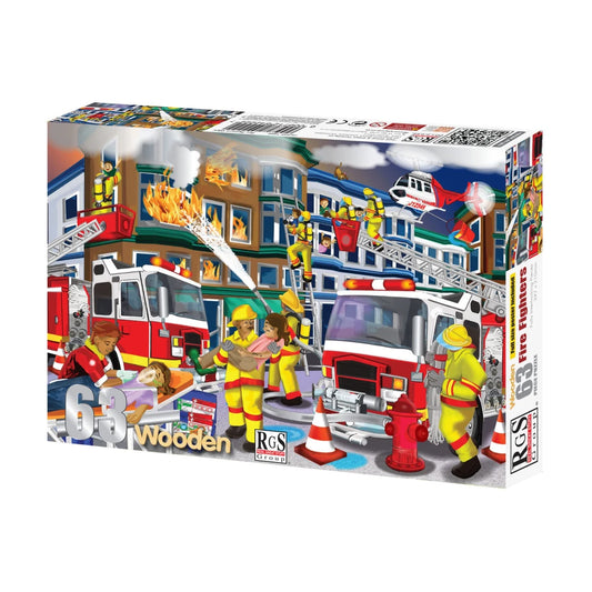 Fire Fighters Wooden Puzzle 63Pcs