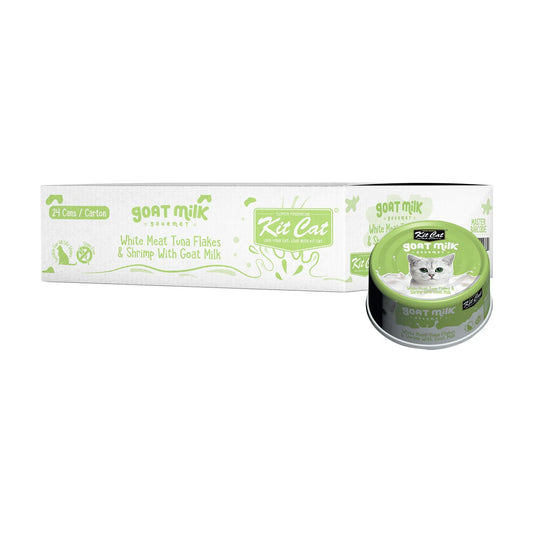 Kit Cat Goat Milk Gourmet Tuna & Shrimp Wet Cat Food 24 × 80g