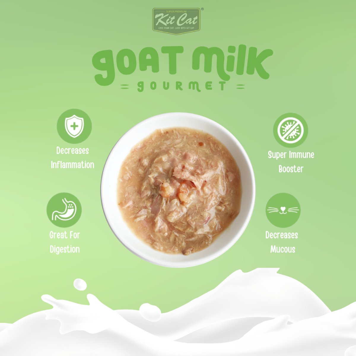 Kit Cat Goat Milk Gourmet Tuna & Shrimp Wet Cat Food 24 × 80g