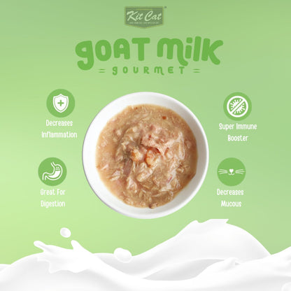 Kit Cat Goat Milk Gourmet Tuna & Shrimp Wet Cat Food 24 × 80g