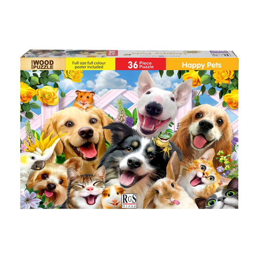 Happy Pets Wooden Jigsaw Puzzle 36Pcs