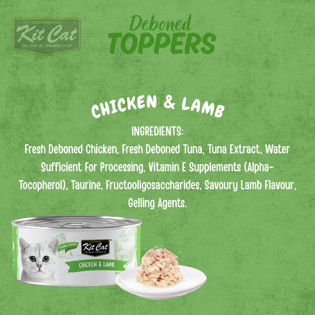 Kit Cat Chicken & Lamb Aspic ingredients information graphic