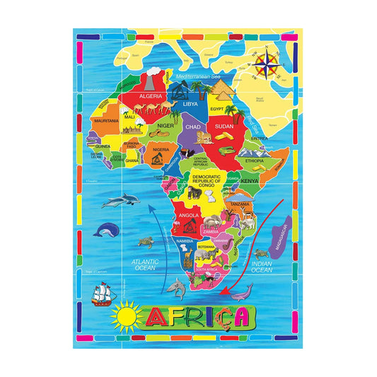 Map of Africa Wooden Jigsaw Puzzle 36 Pcs