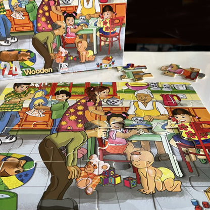 My Family Wooden Jigsaw Puzzle 24Pcs