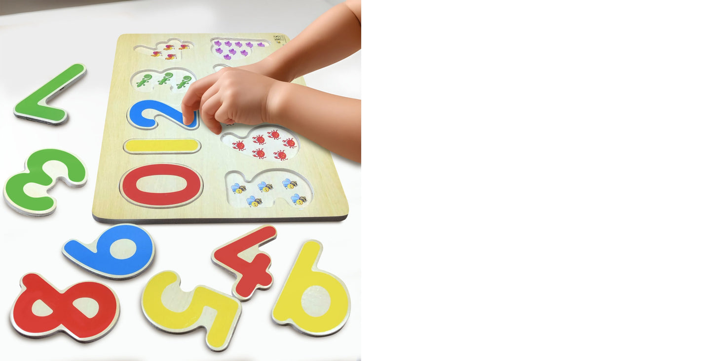 Numbers Wooden Tray Puzzle 10 Pcs