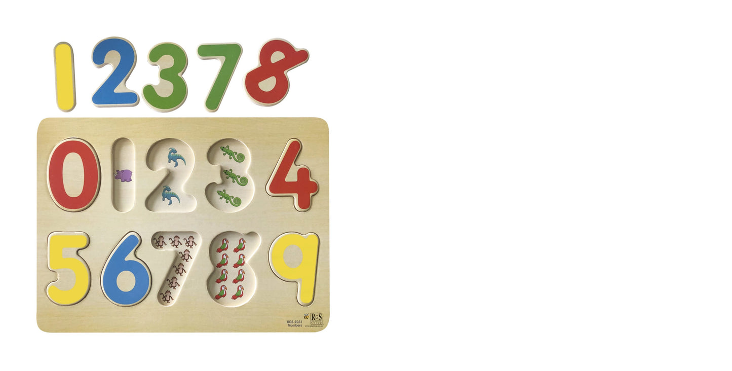 Numbers Wooden Tray Puzzle 10 Pcs