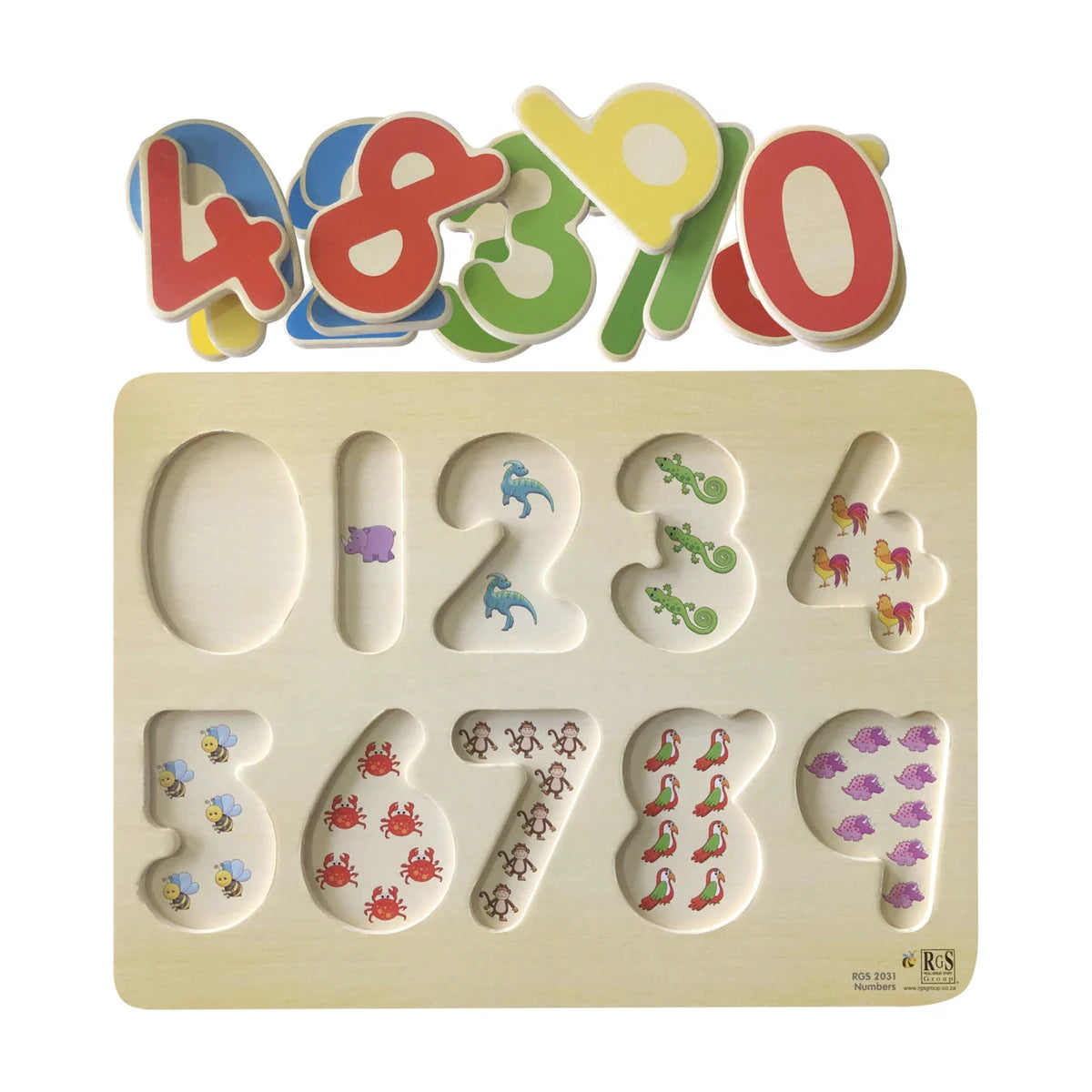 Numbers Wooden Tray Puzzle 10 Pcs