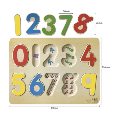 Numbers Wooden Tray Puzzle 10 Pcs