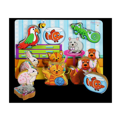 Pets Wooden Chunky Puzzle 7 Pcs