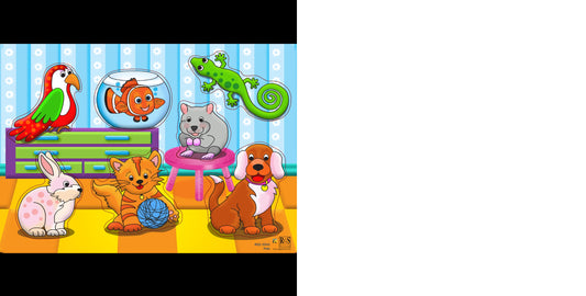 Pets Wooden Chunky Puzzle 7 Pcs