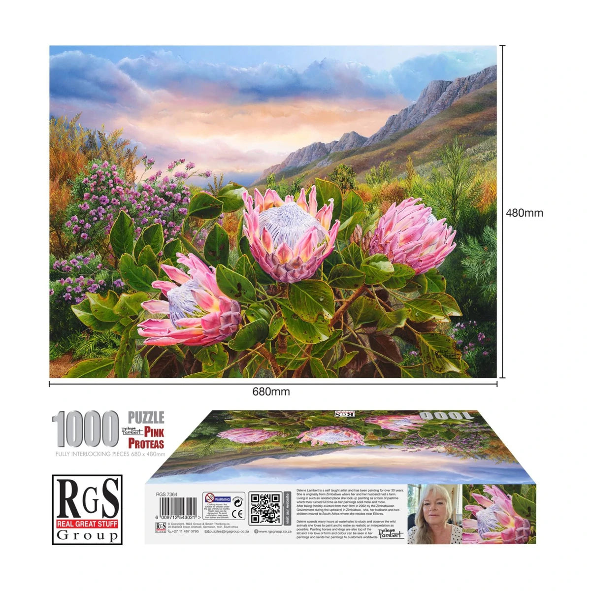 RGS Pink Proteas Jigsaw Puzzle 1000pc
